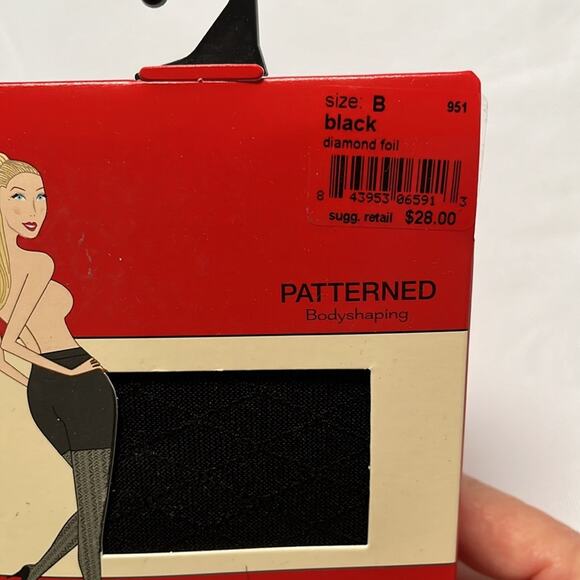 SPANX Patterned Bodyshaping Tight-End Tights Black Diamond Foil Size B - Picture 2 of 8